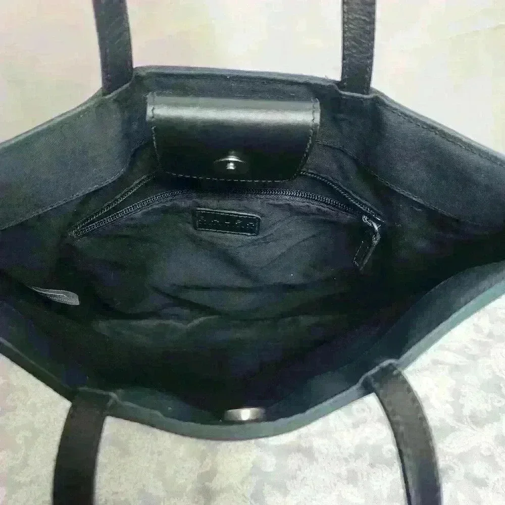 Lauren Ralph Lauren women's black slim handbag satchel - Picture 4 of 10